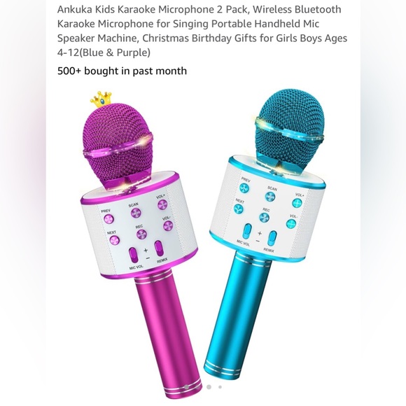 NWT! Set of 2 Wireless Bluetooth Microphones - Picture 1 of 8